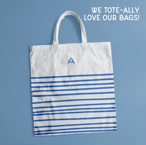 Agora Go-Blue Totes (White Stripe)